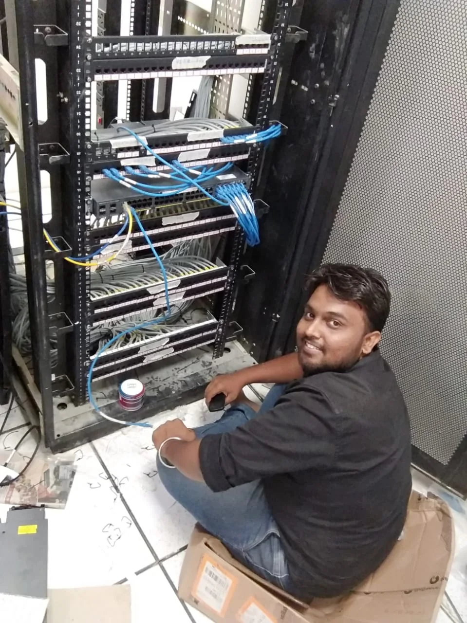Data center rack installation work